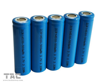 Batteria cilindrica aa 3.7V 14500 dello ione ricaricabile del litio per solare