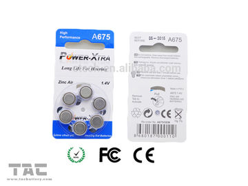 Batteria delle cellule della moneta del litio della batteria dell'aria dello zinco di A675 PR44 1.4V 620mAh con la linguetta blu