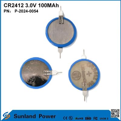 CR2412 3.0V 100MAH Batteria Li-MnO2 Long Strong Life