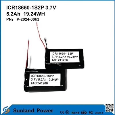 ICR18650-1S2P 3.7V 5.2AH 19.24WH Batteria ricaricabile