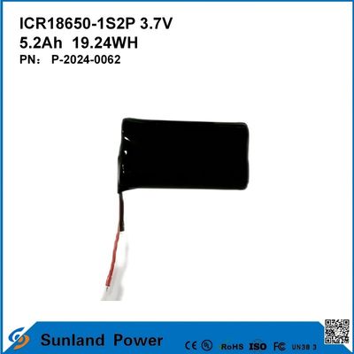 ICR18650-1S2P 3.7V 5.2AH 19.24WH Batteria ricaricabile