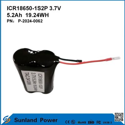 ICR18650-1S2P 3.7V 5.2AH 19.24WH Batteria ricaricabile