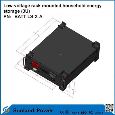 3U Controllo intelligente a bassa tensione Home Energy Storage All-in-One Butler LiFePO4 51.2V 50A 5120Wh16S1P Batteria LFP prismatica con guscio in alluminio 3.2V/100Ah durata di 4000 cicli