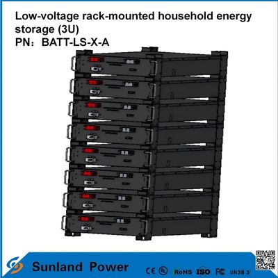 3U Controllo intelligente a bassa tensione Home Energy Storage All-in-One Butler LiFePO4 51.2V 50A 5120Wh16S1P Batteria LFP prismatica con guscio in alluminio 3.2V/100Ah durata di 4000 cicli