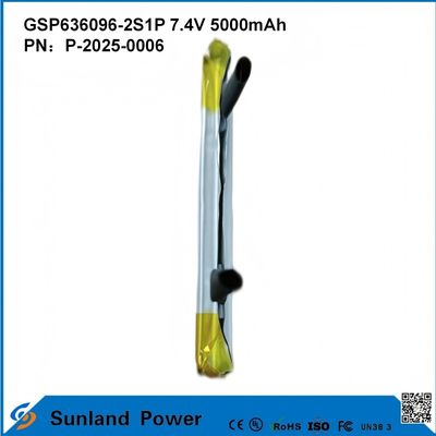 Batteria ricaricabile agli ioni di litio GSP636096-2S1P 7.4V E 5000mAh Per banche di alimentazione Apparecchi elettronici esterni Lanterna elettrica Illuminazione Piccole apparecchiature elettroniche