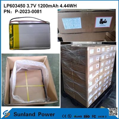 GP603450 Cellula per elettronica di consumo e applicazioni mediche 1200mAh 3.7V UL & UN38.3 Certificato in stock e personalizzabile