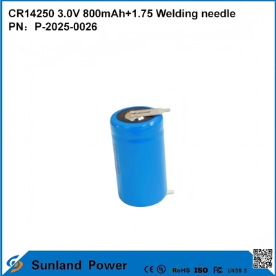 CR14250 3.0V 800mAh+1.75 Ago di saldatura utilizzabile per contatori intelligenti, contatori acqua, contatori elettrici, contatori gas, backup di memoria, memoria CMOS, RTC (orologi in tempo reale), sensori di allarme wireless