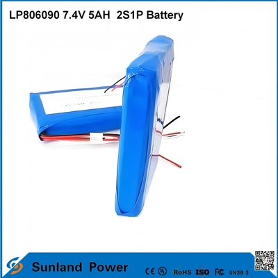 7.4V 5AH LP806090 2S1P batterie polimeriche agli ioni di litio con funzione I2C con indicatore del carburante