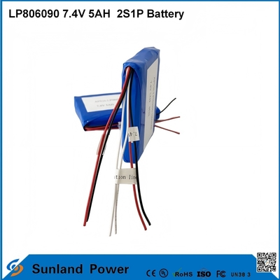 7.4V 5AH LP806090 2S1P batterie polimeriche agli ioni di litio con funzione I2C con indicatore del carburante