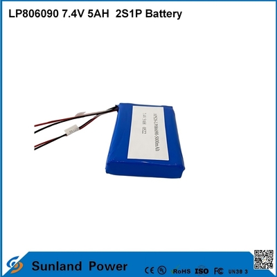 7.4V 5AH LP806090 2S1P batterie polimeriche agli ioni di litio con funzione I2C con indicatore del carburante