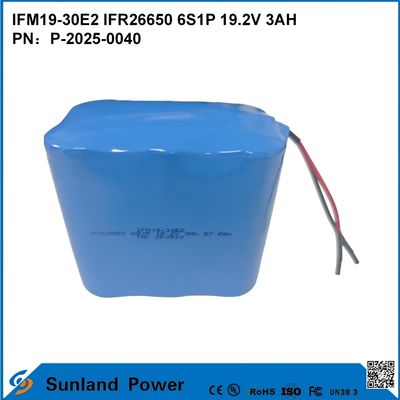 BATTERIA LiFePO₄ IFM19-30E2 IFR26650 6S1P 19.2V 3AH utilizzata in sistemi di accumulo di energia, utensili elettrici