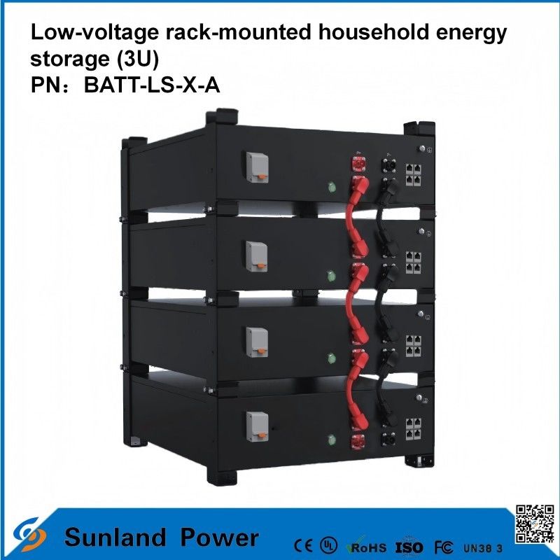 3U Controllo intelligente a bassa tensione Home Energy Storage All-in-One Butler LiFePO4 51.2V 50A 5120Wh16S1P Batteria LFP prismatica con guscio in alluminio 3.2V/100Ah durata di 4000 cicli