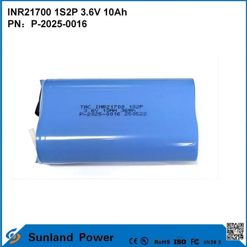 INR21700 1S2P 3.6V 10Ah alta velocità di scarica, adatta per dispositivi di alta domanda di potenza!