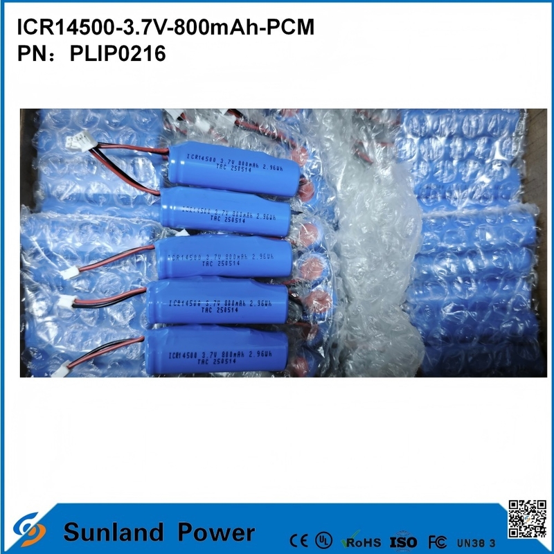 Batteria ICR14500-3.7V-800mAh-PCM applicata alle luci a LED Prodotti digitali Dispositivi domestici intelligenti Topi wireless Spazzolini elettrici per denti Barbieri