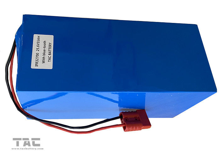 pacchetto della batteria di 12v 32700 25.6V 55AH LiFeP4 con il dente blu