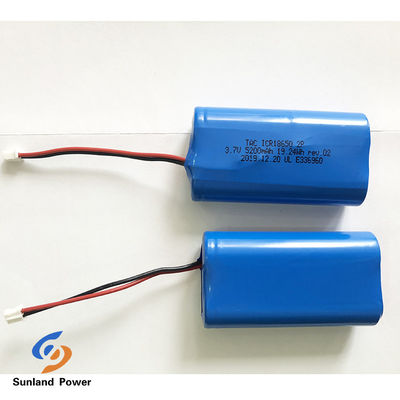 3.7V Batteria ricaricabile agli ioni di litio ICR18650 1S2P con UL2054 Per lampada