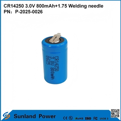 CR14250 3.0V 800mAh+1.75 Ago di saldatura utilizzabile per contatori intelligenti, contatori acqua, contatori elettrici, contatori gas, backup di memoria, memoria CMOS, RTC (orologi in tempo reale), sensori di allarme wireless