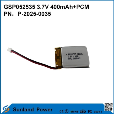 GSP052535 3.7V 400mAh + PCM Batteria utilizzata in radio compatte bidirezionali, registratori vocali, mini tracker GPS, stilo intelligente e dispositivi simili