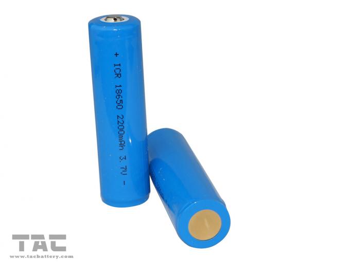 Litio Ion Cylindrical Battery 2200mAh di LIR18650 3.7v con densità di alta energia per la luce del LED