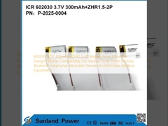 602030 3.7V 300mAh + ZHR1.5-2P Batteria dal design ultra-sottile Compatibilità flessibile per vari dispositivi intelligenti piccoli Bluetooth Auricolari Dispositivi indossabili E attrezzature mediche portatili