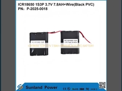 ICR18650 1S3P 3.7V 7.8AH+WIRE ((PVC NERO) batteria
