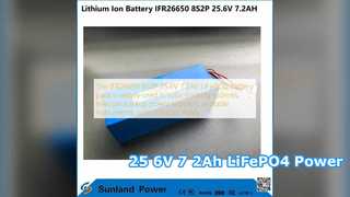 Alimentazione a batteria IFR26650 8S2P 25,6 V 7,2 Ah LiFePO4